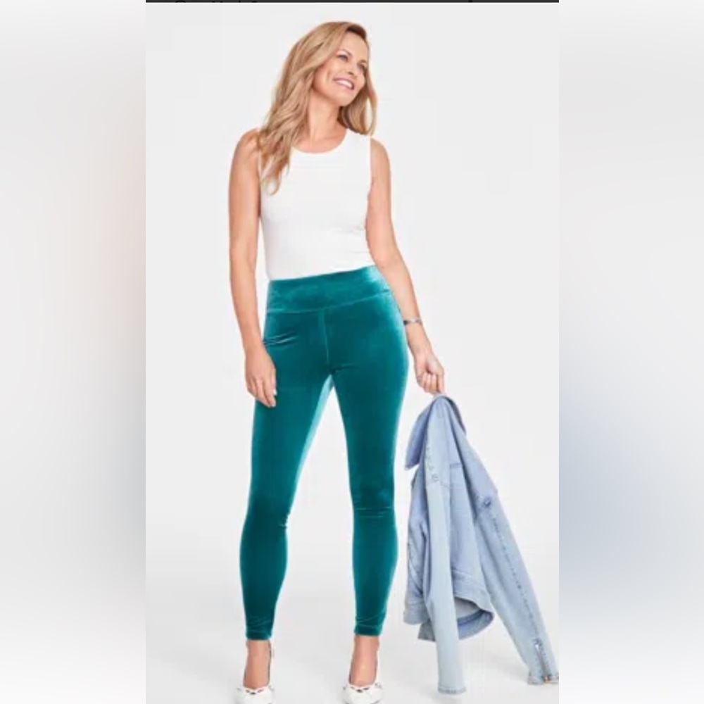 INC International Concepts Teal Velvet Leggings